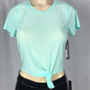 Topia Size Small Mesh Crop Top With Front Tie Knot. New With Tags